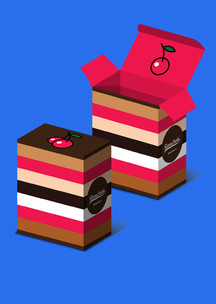 Малиновые Funny Socks: Коробка Вкусное пирожное для 2-х пар