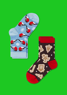 Носки для всей семьи Снегири - не гири JNRB: Носки детские (2 пары) Снегири и сладкий пряник