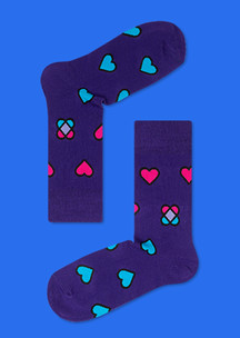 Фиолетовые JNRB: Носки с сердечками
