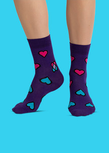 Цветные носки JNRB: Носки с сердечками