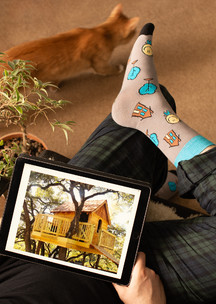 Цветные носки JNRB: Носки Дом-сын-дерево