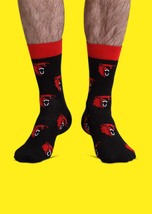 Цветные носки JNRB: Носки Красный медведь
