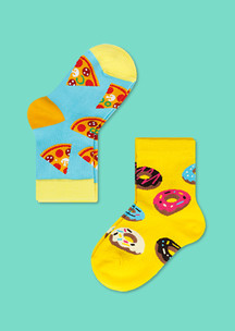 Look для всей семьи Пончик JNRB: Носки детские (2 пары) Пицца и пончики