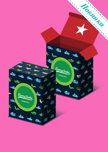 Подарочная упаковка Funny Socks: Коробка для 2-х пар Маленькие танки