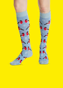 Цветные носки JNRB: Гольфы Снегири краснопузые