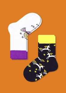 Цветные носки JNRB: Носки детские (2 пары) Рожки Единорожки