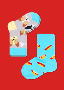 Цветные носки JNRB: Носки детские (2 пары) Хот-доги и собачки