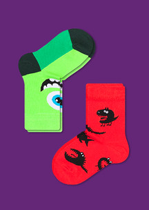 Носки для всей семьи Зубастые чудовища JNRB: Носки детские (2 пары) Монстрик и чудища