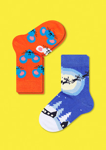Цветные носки JNRB: Носки детские (2 пары) Санта и мышки
