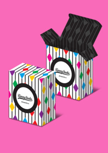 С ромбами Funny Socks: Коробка Палатин для 2-х пар