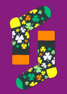 Цветные носки JNRB: Носки Ирландский клевер
