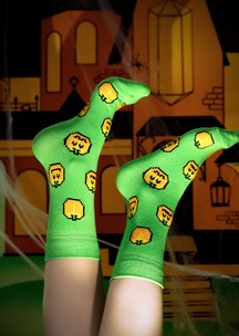 Цветные носки JNRB: Носки Пиксельные тыквы
