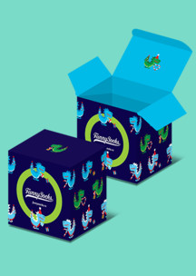 Подарочная упаковка JNRB: Коробка Санта динозавр для 4-х пар