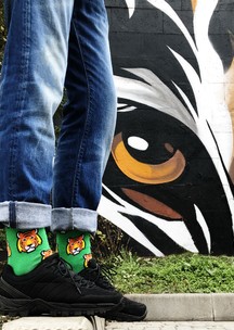 Цветные носки JNRB: Носки Огненные тигры