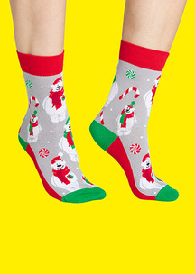 Цветные носки JNRB: Носки Новогодние медведи