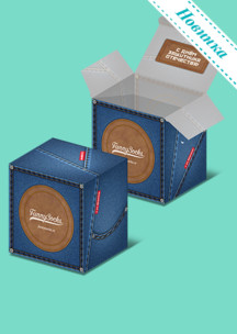Подарочная упаковка JNRB: Коробка Джинс для 4-х пар носков
