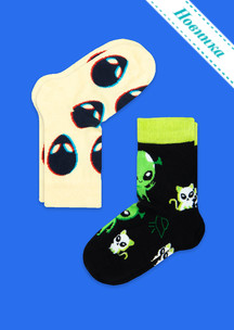 Цветные носки JNRB: Носки детские (2 пары) Инопланетные гости