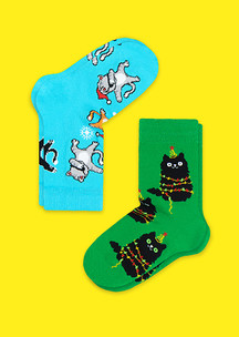 Детские носки JNRB: Носки детские (2 пары) Новогодние котики