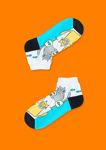 С морскими жителями JNRB: Носки Счастливый кот