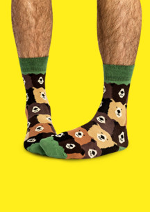 Цветные носки JNRB: Носки Таёжный медведь