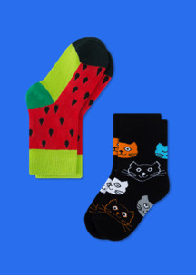 Цветные носки JNRB: Носки детские (2 пары) Арбузный кот